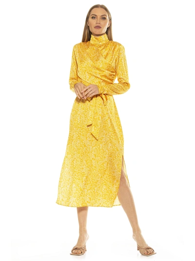 Shop Alexia Admor Mockneck Midi Dress In Yellow