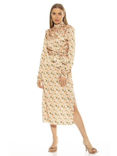 Shop Alexia Admor Mockneck Midi Dress In Beige