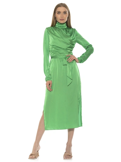 Shop Alexia Admor Mockneck Midi Dress In Green