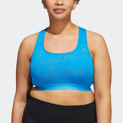 Shop Adidas Originals Women's Adidas Capable Of Greatness Bra (plus Size) In Blue