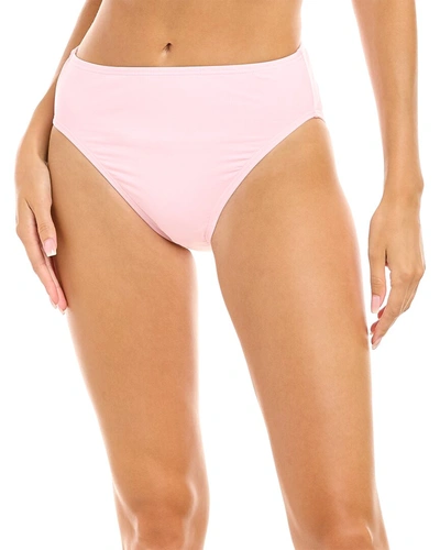 Shop Carmen Marc Valvo High-waist Bikini Bottom In Pink