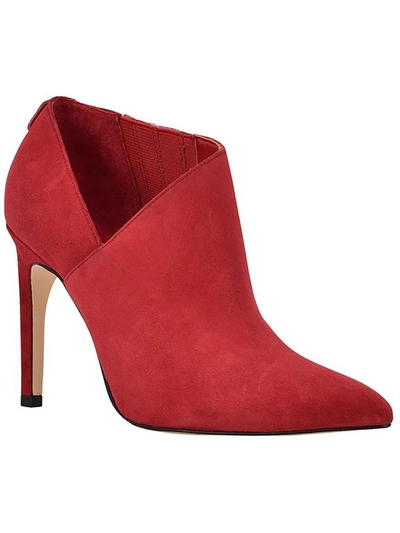 Shop Calvin Klein Harmon Womens Suede Slip On Booties In Red