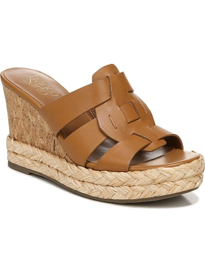 Shop Franco Sarto Fioret Womens Padded Insole Cork Wedge Sandals In Brown