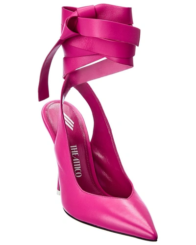 Shop Attico Venus Leather Slingback Pump In Pink