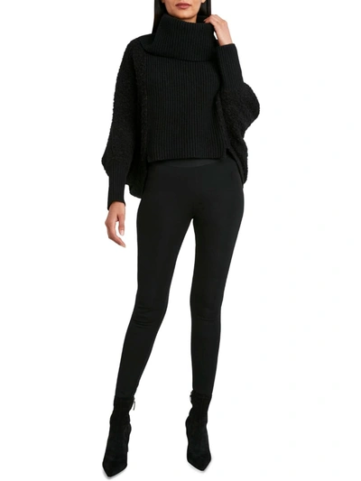 Shop Bcbgmaxazria Womens Wool Blend Chunky Turtleneck Sweater In Black