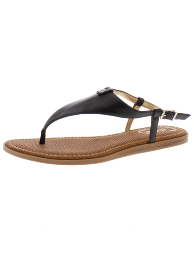 Shop Circus By Sam Edelman Carolina Womens Faux Leather Buckle Thong Sandals In Black
