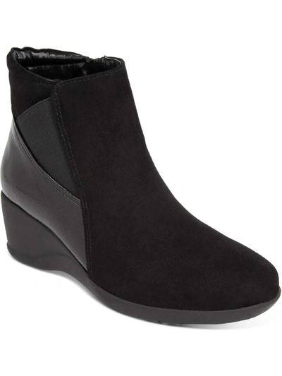 Shop Karen Scott Carina Womens Wedge Stretch Ankle Boots In Black