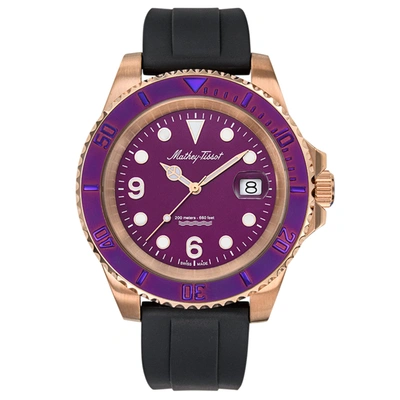 Shop Mathey-tissot Men's Classic Purple Dial Watch In Gold