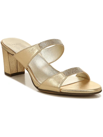 Shop Naturalizer Venus 2 Womens Leather Rhinestone Mule Sandals In Gold