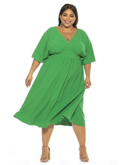 Shop Alexia Admor August Midi Dress - Plus Size In Green