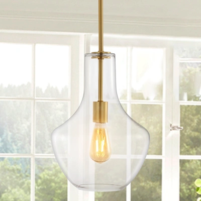 Jonathan Y Watts 10.5" Glass/metal Led Pendant