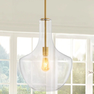 Jonathan Y Watts 10.5" Glass/metal Led Pendant