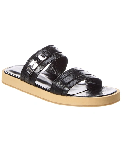 Shop By Far Easy Leather Sandal In Black