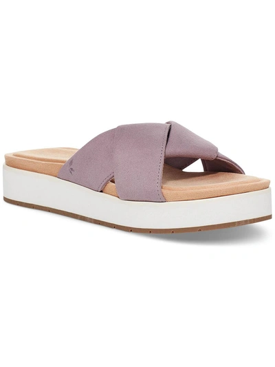 Shop Koolaburra Carenza Womens Faux Suede Slip On Slide Sandals In Purple