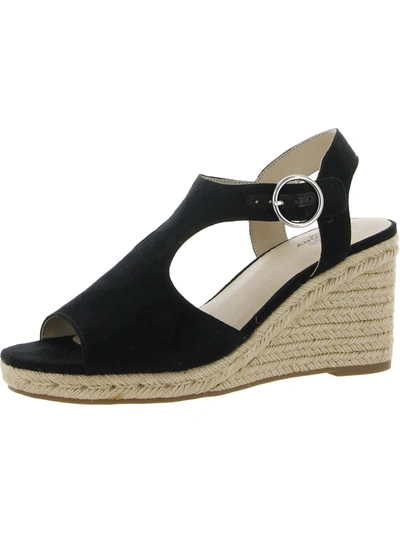 LIFESTRIDE TERSA WOMENS FAUX SUEDE ANKLE STRAP WEDGE HEELS 
