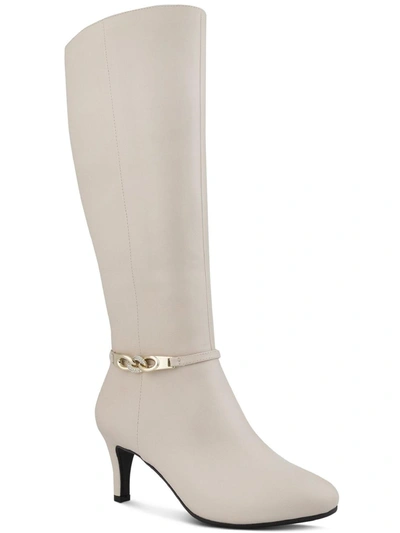 Shop Karen Scott Hanna Womens Padded Insole Tall Knee-high Boots In White