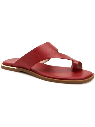 Shop Alfani Freddee Womens Leather Toe-ring Thong Sandals In Multi