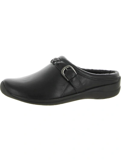 Shop David Tate Orion Womens Leather Braided Clogs In Black