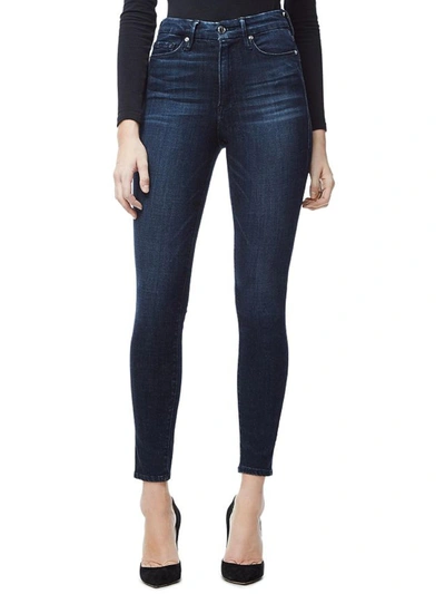 Shop Good American Womens Denim Dark Wash Cropped Jeans In Multi