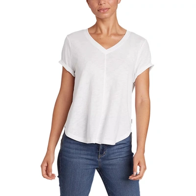 Shop Eddie Bauer Women's Concourse Short-sleeve Panel-front T-shirt In White