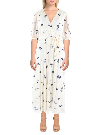 Shop Lauren Ralph Lauren Womens Surplice Tiered Evening Dress In White