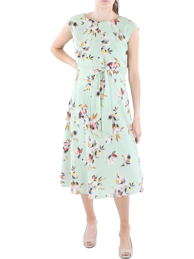 Shop Lauren Ralph Lauren Womens Floral Print Midi Shift Dress In Multi