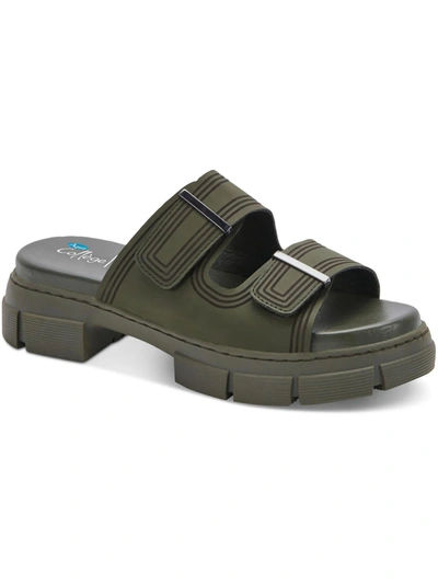 Shop Aqua College Hippie Womens Waterproof Open Toe Slide Sandals In Green