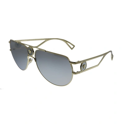Shop Versace Ve 2225 12526g Unisex Aviator Sunglasses In Blue