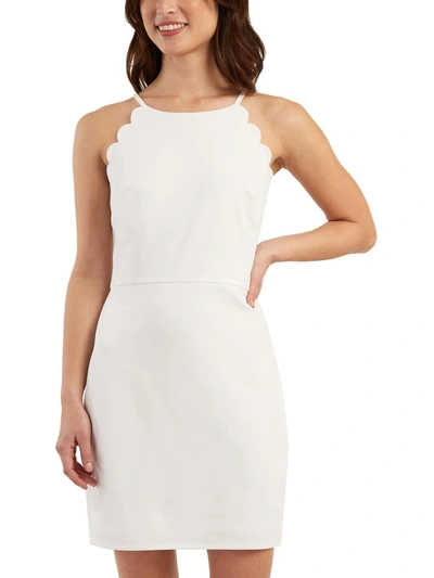 Shop Bcx Juniors Womens Knit Scalloped Mini Dress In White