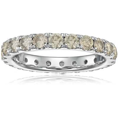 Shop Vir Jewels 3 Cttw Champagne Diamond Eternity Ring Wedding Band 14k White Gold In Silver