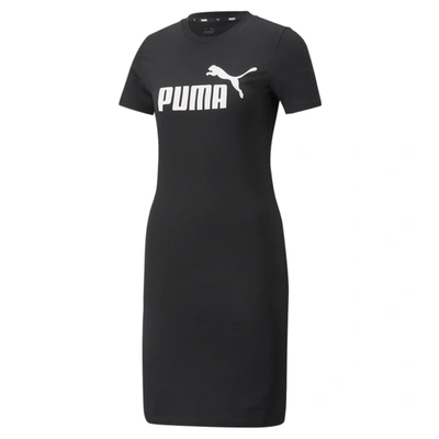 Shop Puma Women's Essentials Slim Fit Tee Dress In Black