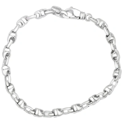 Shop Pompeii3 Men's Link 14k Gold (16gram) Or Platinum (26gram) 5mm Bracelet 8.5" In Silver