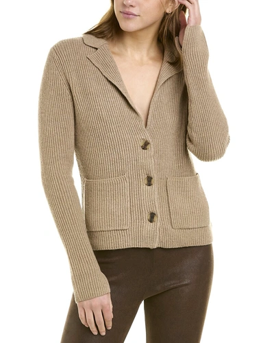 Shop White + Warren Knit Wool-blend Blazer In Brown