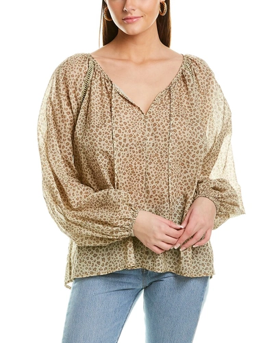 Shop Charlie Holiday Joni Blouse In Beige