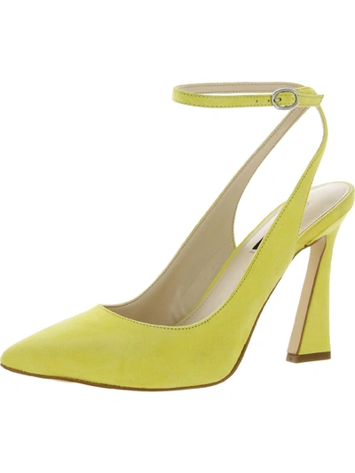 Shop Nine West Tabita Womens Suede Pointed Toe Ankle Strap In Yellow