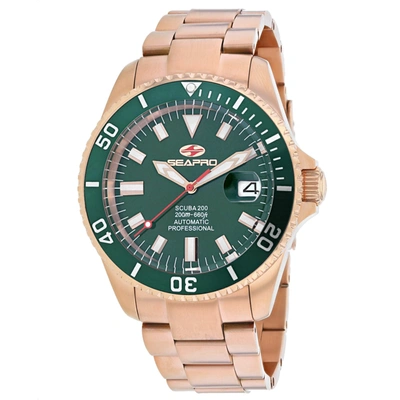 Shop Seapro Men's Green Dial Watch