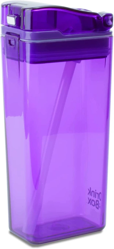 Precidio Design Drink In The Box Eco-friendly Reusable Juice Box Container, 12 Ounce, Blue
