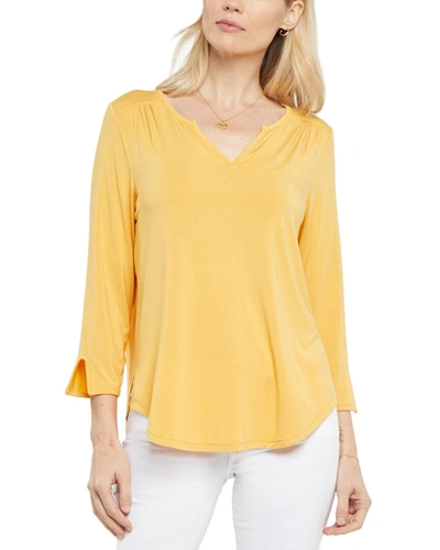 Shop Nydj Perfect T-shirt In Yellow