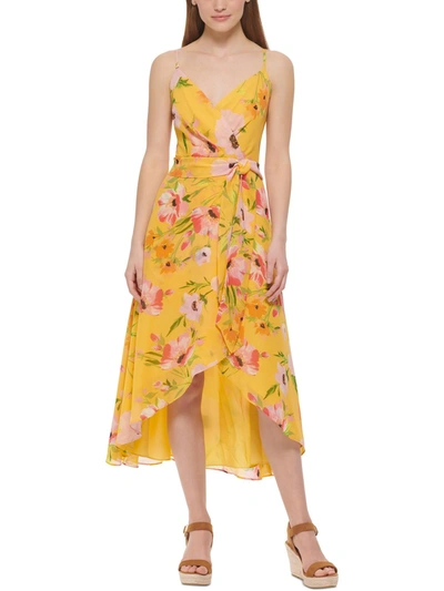 Shop Vince Camuto Womens Floral Long Maxi Dress In Yellow