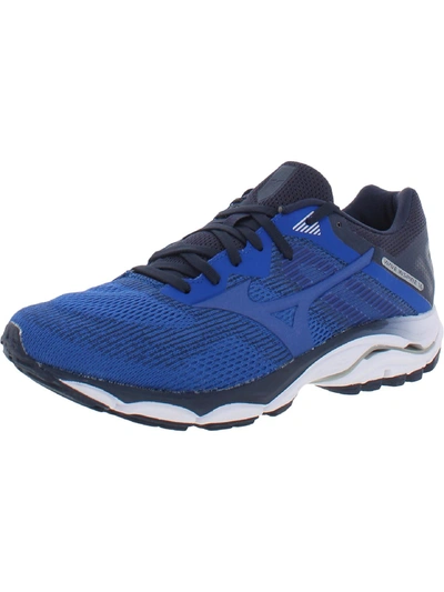 Shop Mizuno Wave Inspire 16 Mens Fitness Workout Running Shoes In Blue