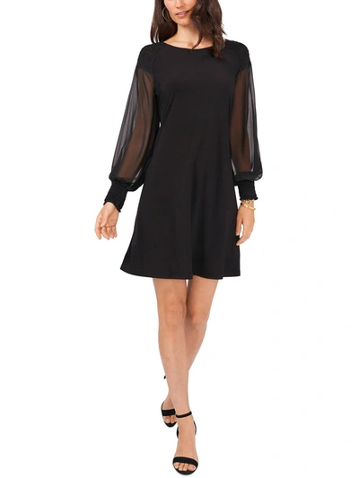 Shop Msk Petites Womens Chiffon Sleeve Mini Mini Dress In Black
