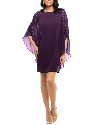 Shop X By Xscape Petites Chiffon Sheath Cocktail And Party Dress In Purple