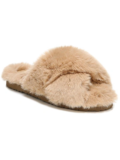 Shop Sam Edelman Jeane Womens Faux Fur Padded Insole Scuff Slippers In Brown