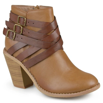 Shop Journee Collection Collection Women's Wide Width Strap Bootie In Brown