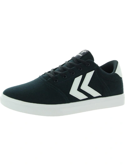 Shop Hummel Essen Mens Low Top Canvas Casual And Fashion Sneakers In Black