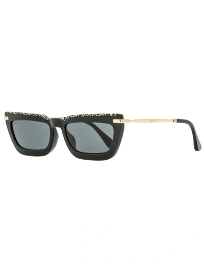 Shop Jimmy Choo Women's Rectangular Sunglasses Vela/g/s Fp3ir Black/gold/leopard 55mm
