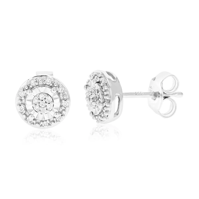 Vir Jewels 1/10 Cttw Round Lab Grown Diamond Stud Earring .925 Sterling Silver Prong Set 1/4 Inch In Silver