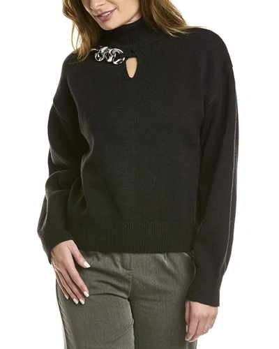 Shop Avantlook Chain Detail Sweater In Black