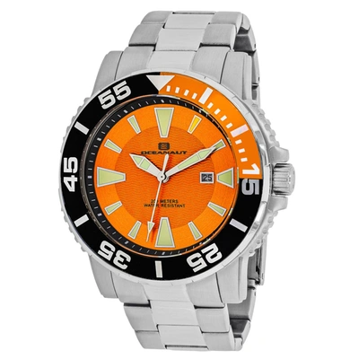 Shop Oceanaut Men's Orange Dial Watch In Black