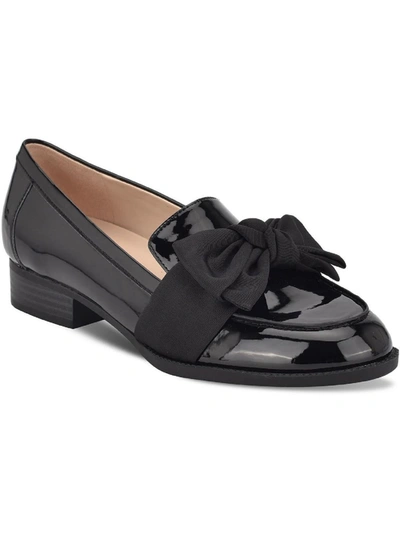 Bandolino Lindio3 Womens Patent Leather Slip On Loafers In Black